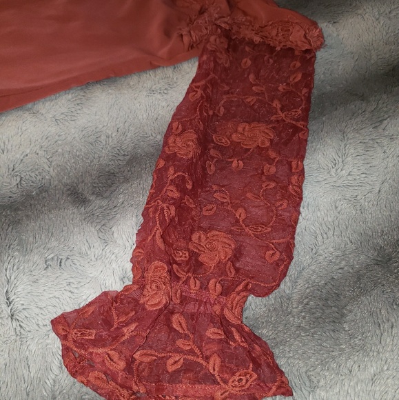 😻😻 S/M/L GORGEOUS MAUVE V-WIRE FLORAL APPLIQUE - Picture 3 of 6